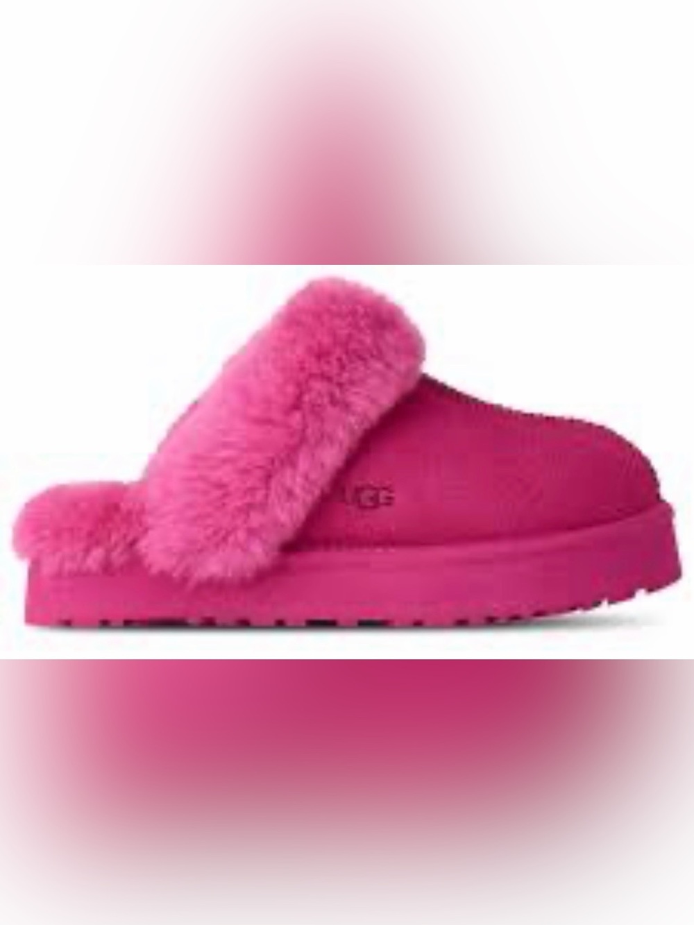 NIB UGG Disquette Suede Slippers Dk Peony Pink
Kids Size 5 or Fits Women’s 7